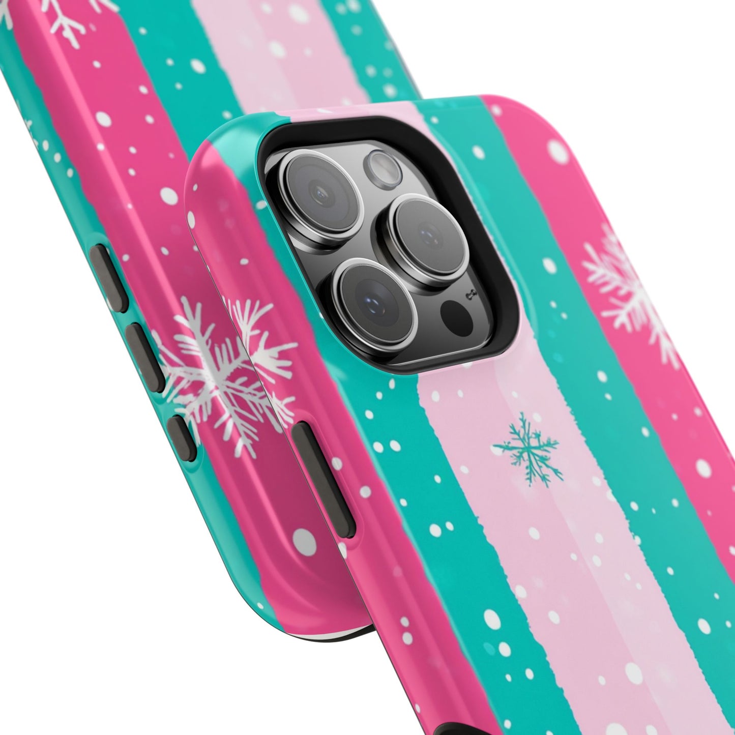 Colorful Winter Impact-Resistant Phone Cases, Cute Snowflake Phone Covers, Holiday Gift for Her, Winter Phone Accessory, Stylish Tech Gear