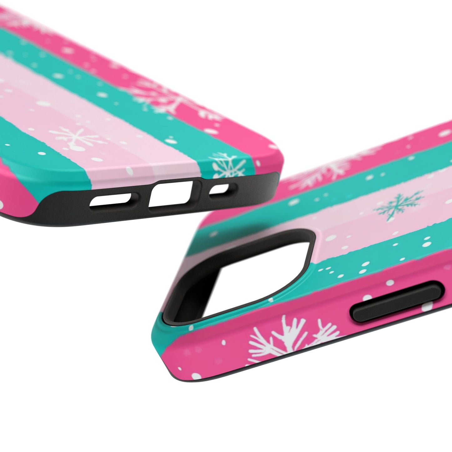 Colorful Winter Impact-Resistant Phone Cases, Cute Snowflake Phone Covers, Holiday Gift for Her, Winter Phone Accessory, Stylish Tech Gear