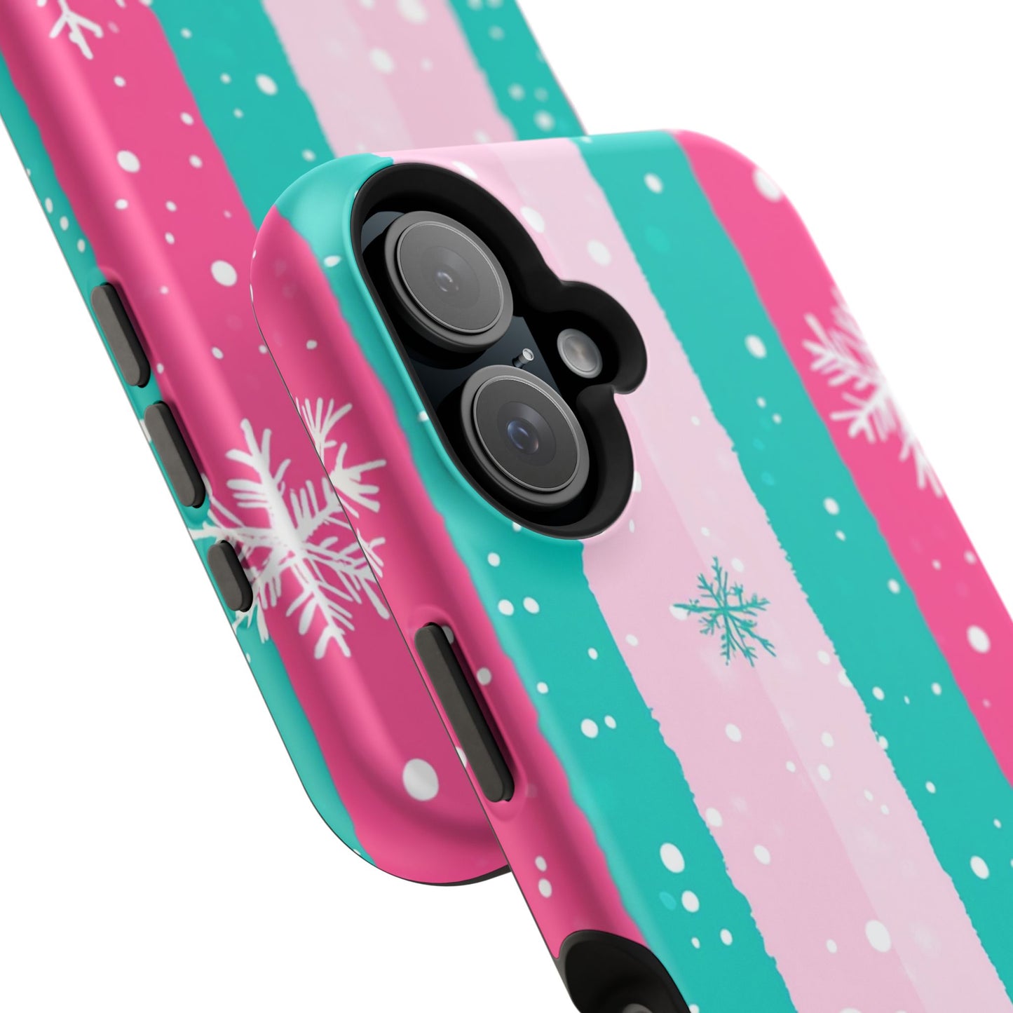 Colorful Winter Impact-Resistant Phone Cases, Cute Snowflake Phone Covers, Holiday Gift for Her, Winter Phone Accessory, Stylish Tech Gear