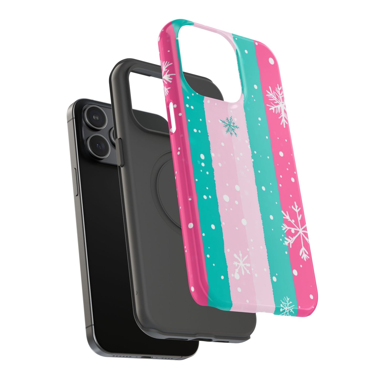 Colorful Winter Impact-Resistant Phone Cases, Cute Snowflake Phone Covers, Holiday Gift for Her, Winter Phone Accessory, Stylish Tech Gear