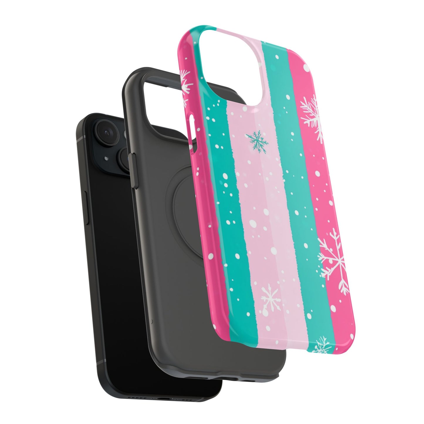 Colorful Winter Impact-Resistant Phone Cases, Cute Snowflake Phone Covers, Holiday Gift for Her, Winter Phone Accessory, Stylish Tech Gear