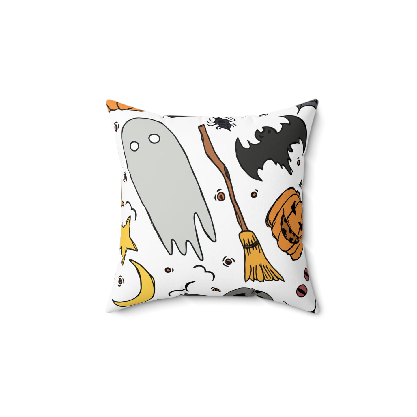 Halloween Decorative Pillow, Spooky Home Decor, Ghost and Pumpkin Throw Pillow, Cozy Fall Cushion for All Occasions