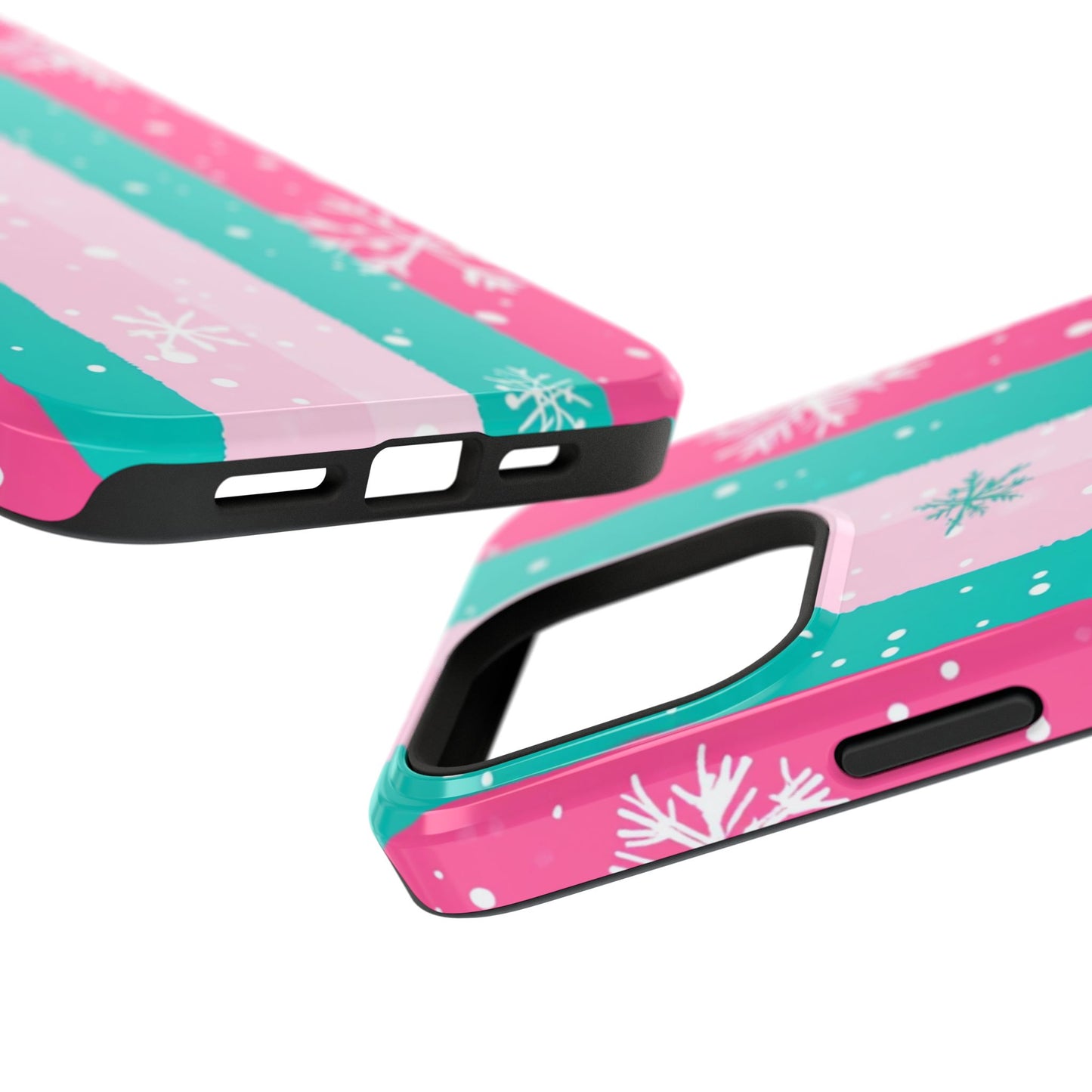 Colorful Winter Impact-Resistant Phone Cases, Cute Snowflake Phone Covers, Holiday Gift for Her, Winter Phone Accessory, Stylish Tech Gear