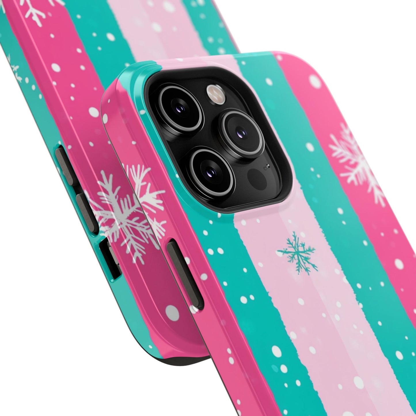 Colorful Winter Impact-Resistant Phone Cases, Cute Snowflake Phone Covers, Holiday Gift for Her, Winter Phone Accessory, Stylish Tech Gear