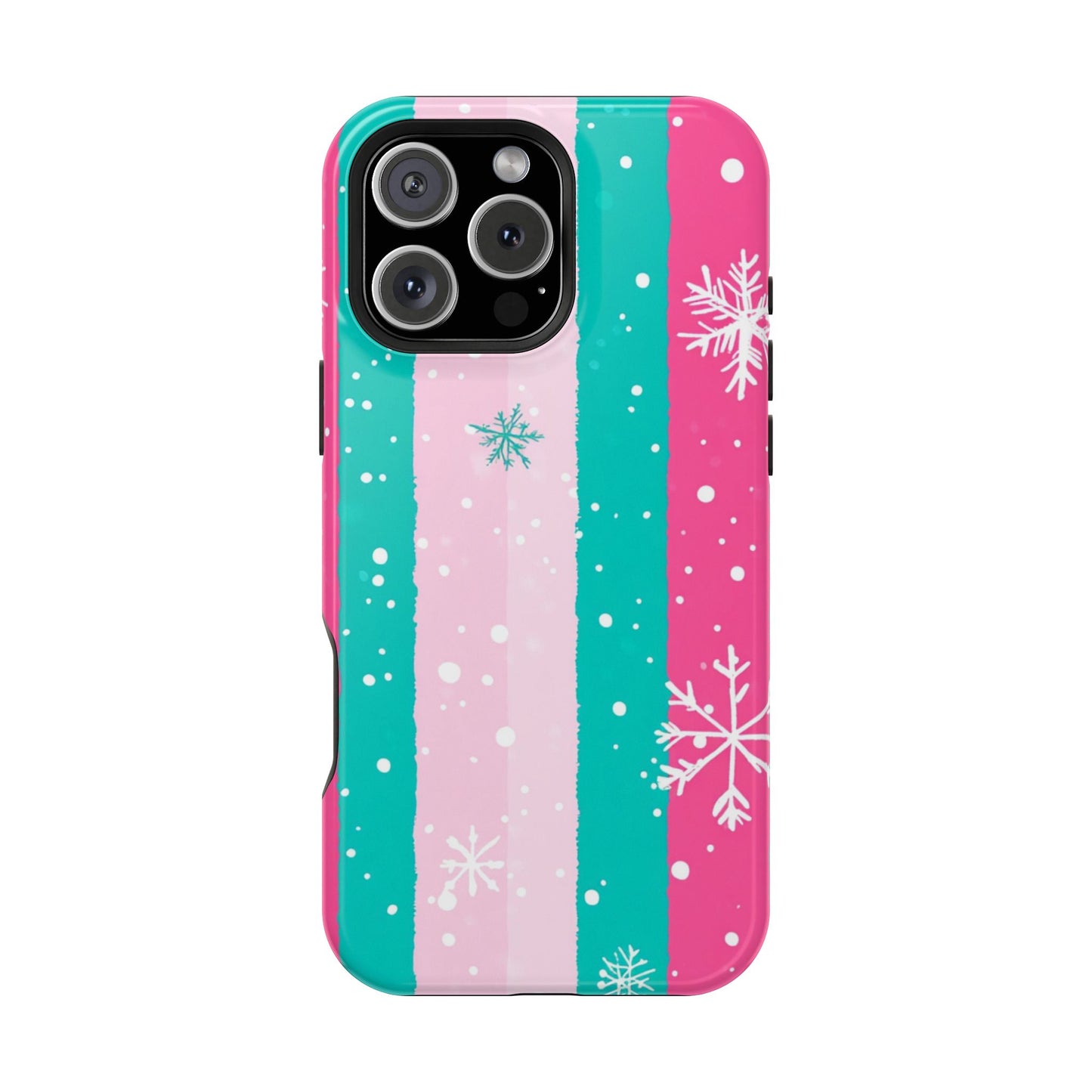 Colorful Winter Impact-Resistant Phone Cases, Cute Snowflake Phone Covers, Holiday Gift for Her, Winter Phone Accessory, Stylish Tech Gear