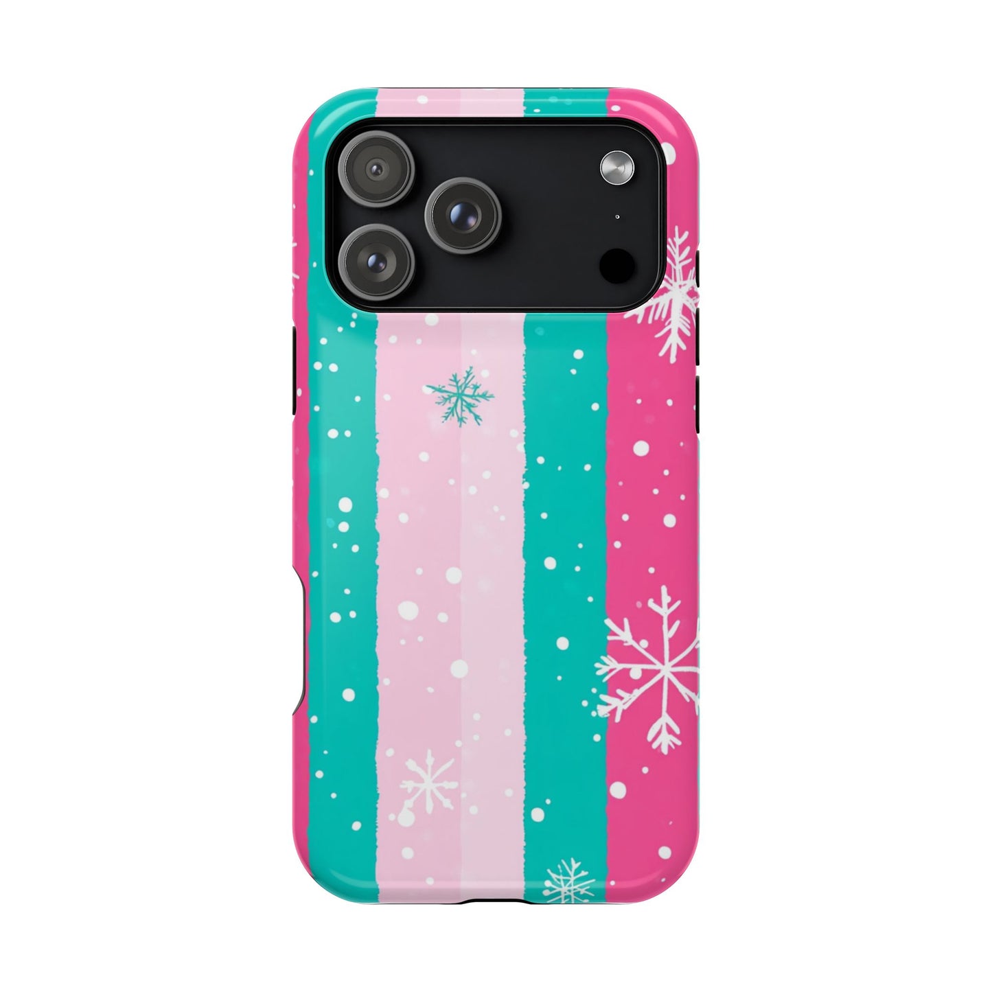 Colorful Winter Impact-Resistant Phone Cases, Cute Snowflake Phone Covers, Holiday Gift for Her, Winter Phone Accessory, Stylish Tech Gear
