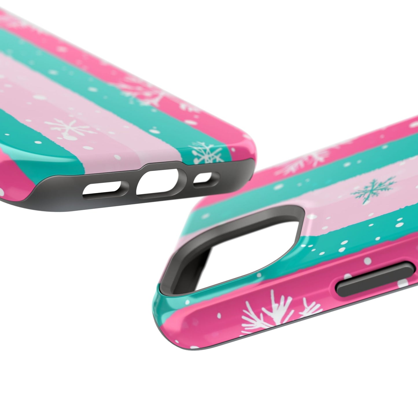 Colorful Winter Impact-Resistant Phone Cases, Cute Snowflake Phone Covers, Holiday Gift for Her, Winter Phone Accessory, Stylish Tech Gear