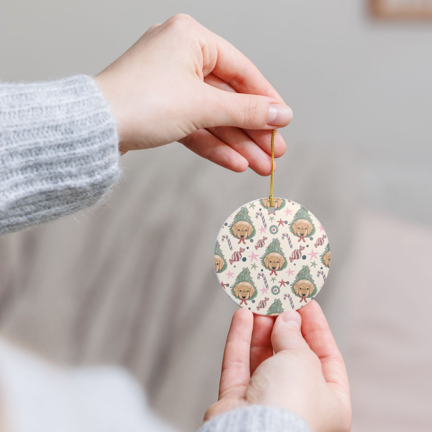 Festive Dog Ornament, Christmas Decoration, Pet Lover Gift, Holiday Decor, Tree Ornament, Dog Lover Gift