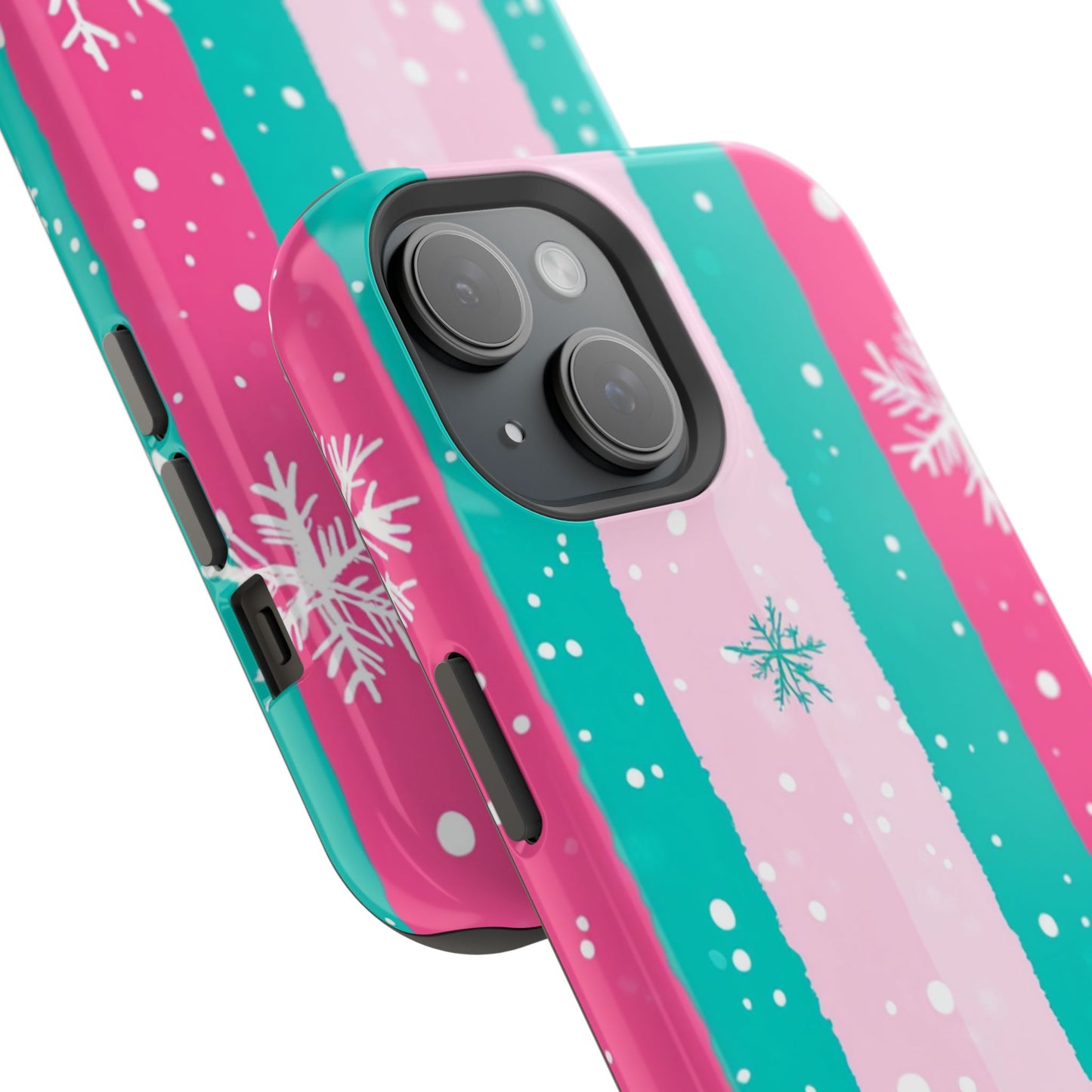 Colorful Winter Impact-Resistant Phone Cases, Cute Snowflake Phone Covers, Holiday Gift for Her, Winter Phone Accessory, Stylish Tech Gear